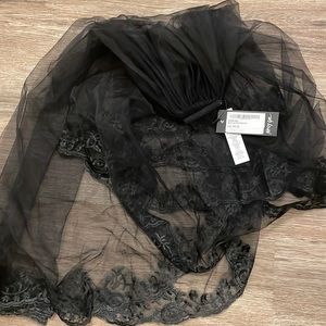 NWT Black Lace Bridal Veil